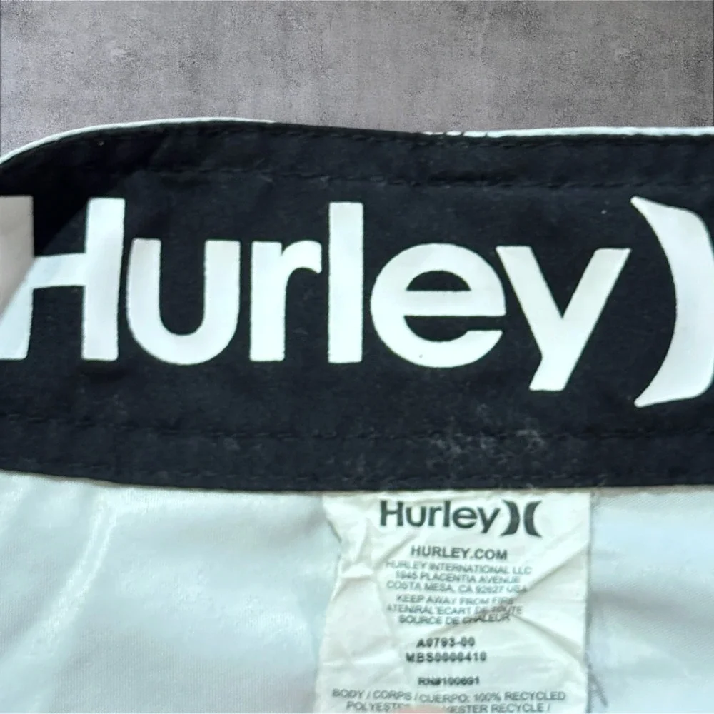 Hurley Board Shorts Men's 30 Blue Colorblock Striped Swim Trunks Surf Skate